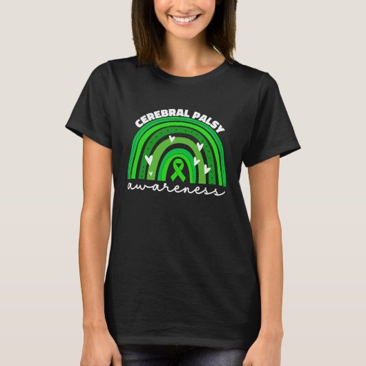 Cerebral Palsy Awareness For Women Green Ribbon Cp Tシャツ (正面)