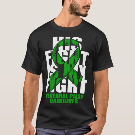 Cerebral Palsy Caregiver Awareness Month Green Rib Tシャツ (正面)