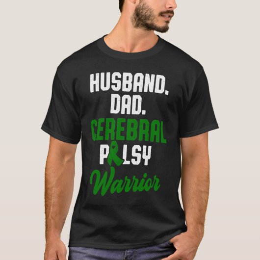 Cerebral Palsy CP Awareness Husband Warrior Surviv Tシャツ (正面)