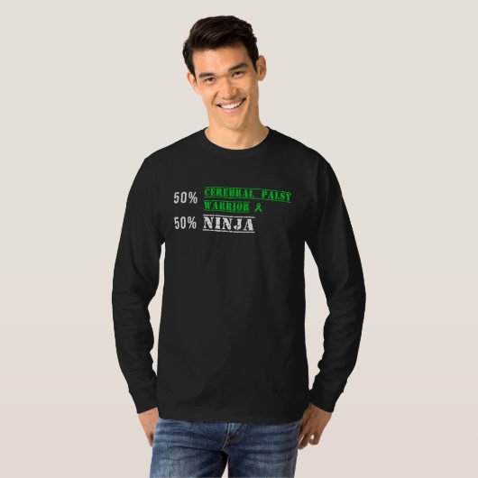 Cerebral Palsy CP Awareness Ninja Warrior Survivor Tシャツ (正面フル)