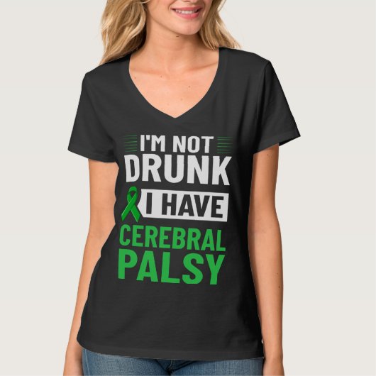 Cerebral Palsy Green Ribbon Brain Damage Awareness Tシャツ (正面)