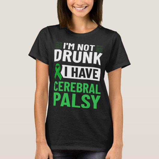 Cerebral Palsy Green Ribbon Brain Damage Awareness Tシャツ (正面)