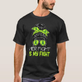 Cerebral Palsy Her Fight is My Fight Messy Bun CP  Tシャツ (正面)