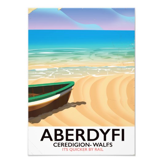 Ceredigion Walesヴィンテージ旅行ポスター、Aberdyfi フォトプリント (正面)
