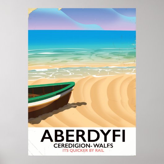 Ceredigion Walesヴィンテージ旅行ポスター、Aberdyfi ポスター (正面)