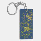 Cereusのアロハ青および黄色のアロハKeychain キーホルダー (正面左)