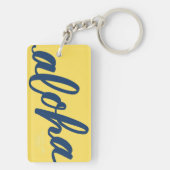 Cereusのアロハ青および黄色のアロハKeychain キーホルダー (裏面)