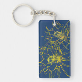 Cereusのアロハ青および黄色のアロハKeychain キーホルダー