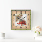 Cerezas スクエア壁時計 (ホーム)