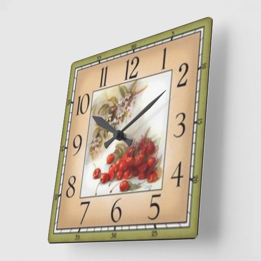 Cerezas スクエア壁時計 (傾斜)
