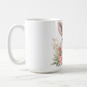 Cerf fleurs aquarelle sublimation コーヒーマグカップ (左)