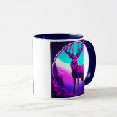 Cerf mystique dans un décor futuriste. マグカップ (正面右)