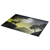 Cerf sous la lune jaune カッティングボード (角)