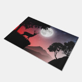 cerf sous la lune rouge ドアマット (アングル)