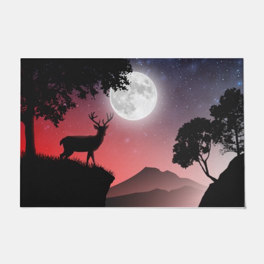 cerf sous la lune rouge ドアマット (正面)