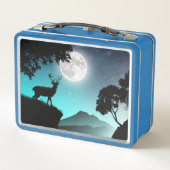 Cerf sous la lune turquoise メタルランチボックス (裏面)