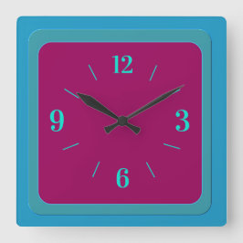 Ceriseセンター縁ど付き大気ブルーグリーン スクエア壁時計