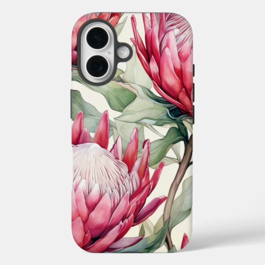 Cerise 鮮やか Protea Apple iPhone 16タフケース Case-Mate iPhoneケース (裏面)