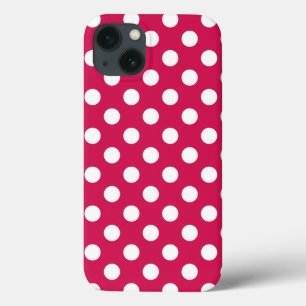 Cerise Case-Mate iPhoneケースの白色水玉模様 iPhone 13ケース