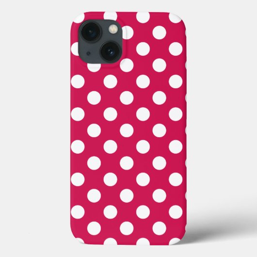Cerise Case-Mate iPhoneケースの白色水玉模様 iPhoneケース (裏面)