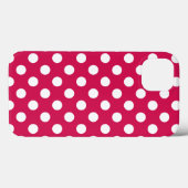 Cerise Case-Mate iPhoneケースの白色水玉模様 iPhoneケース (裏面 (横))