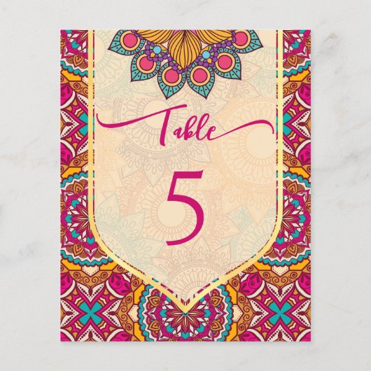 Cerise mandala rangoliテーブル番号 (裏面)