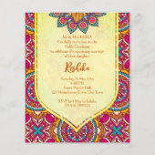 Cerise mandala rangoli mehndi予算招待状 (裏面)
