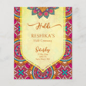 Cerise mandala rangoli mehndi予算招待状 (正面)