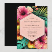 Cerise Nocturne Tropic Wedding 招待状 (正面/裏面)