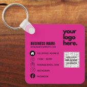 CERISE PINK QRコードビジネスカードロゴの作成 キーホルダー (正面)