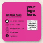 CERISE PINK QRコードビジネスカードロゴの作成 コースター (正面)