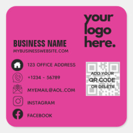CERISE PINK QRコードビジネスカードロゴの作成 スクエアシール