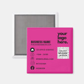 CERISE PINK QRコードビジネスカードロゴの作成 マグネット (正面/裏面)