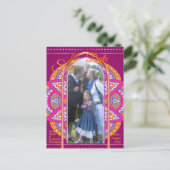 Cerise Pinksのマンダラと加工の繰り返しパターン 案内ポストカード (スタンド正面)