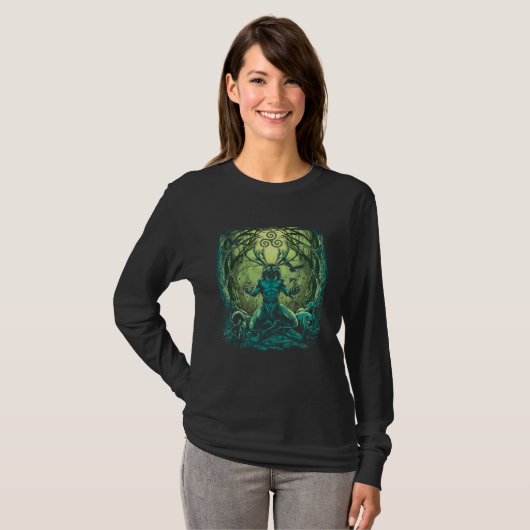 Cernunnos Celtic Folklore Pagan Irish Mythology Tシャツ (正面フル)