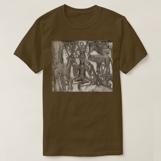Cernunnos Celtic Horned God Paganism 異教の Tee Tシャツ (デザイン正面)