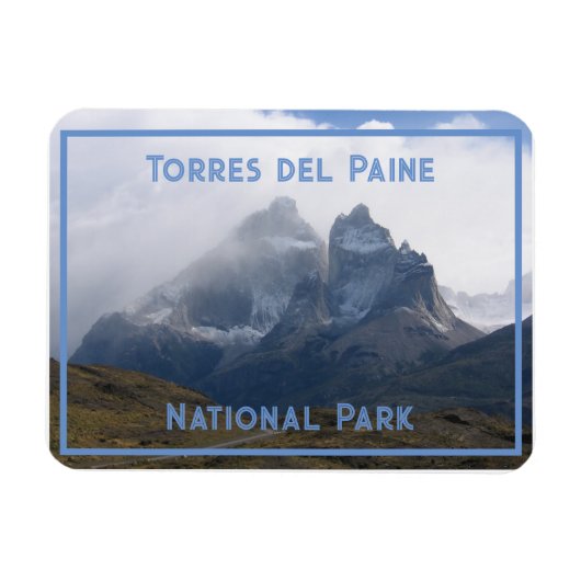 Cerro Paine Grande，山々，パタゴニア，チリ マグネット (横)