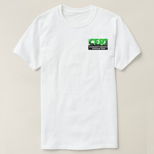 CERTのコミュニティ緊急状態応答のチーム Tシャツ (デザイン正面)
