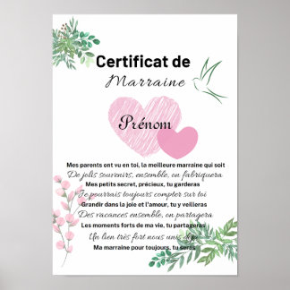 Certificat de Marraine ポスター