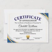 Certificate of Achievement & Appreciation 招待状 (正面)