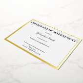 Certificate of Achievement Black White & Gold Card 箔シーズンカード (回転した状態)