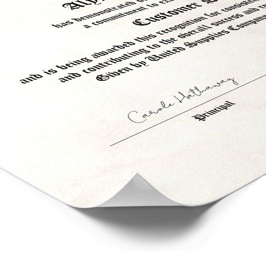 Certificate of Achievement Print ポスター (角)