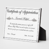 Certificate of Appreciation Personalized Award フォトプラーク (側面)