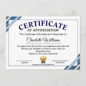 Certificate of Appreciation – Professional Recogni エンクロージャーカード (正面)