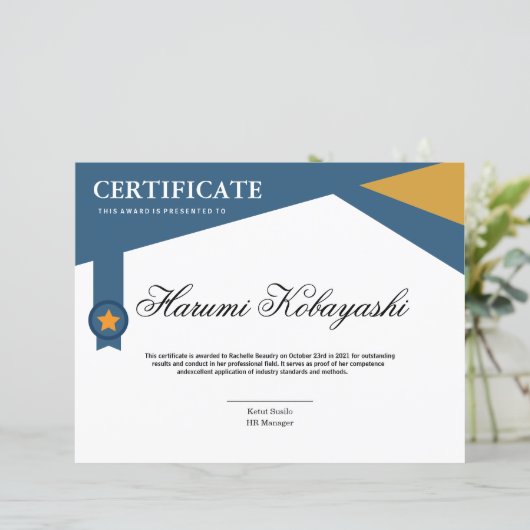 Certificate of Appreciation Template (スタンド正面)