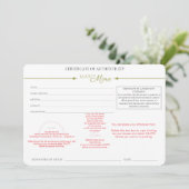 Certificate of Authenticity  招待状 (スタンド正面)