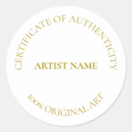 Certificate of Authenticity Artカスタマイズ可能クラス ラウンドシール