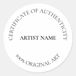 Certificate of Authenticity Artカスタマイズ可能 ラウンドシール