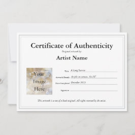 Certificate of Authenticity Fillテンプレート サンキューカード