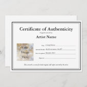 Certificate of Authenticity Fillテンプレート サンキューカード (正面/裏面)